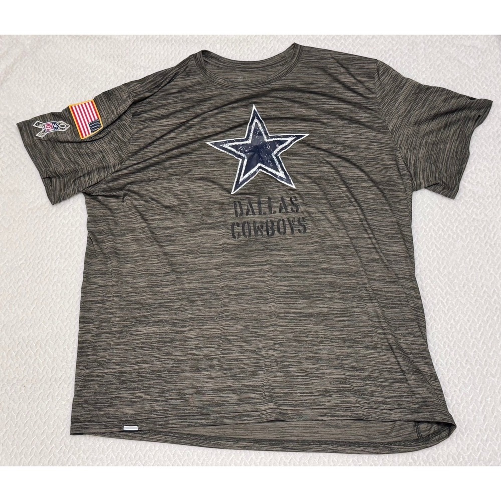 Nike Dri Fit Dallas Cowboys NFL Salute to Service Velocity T-shirt 3XL Olive
